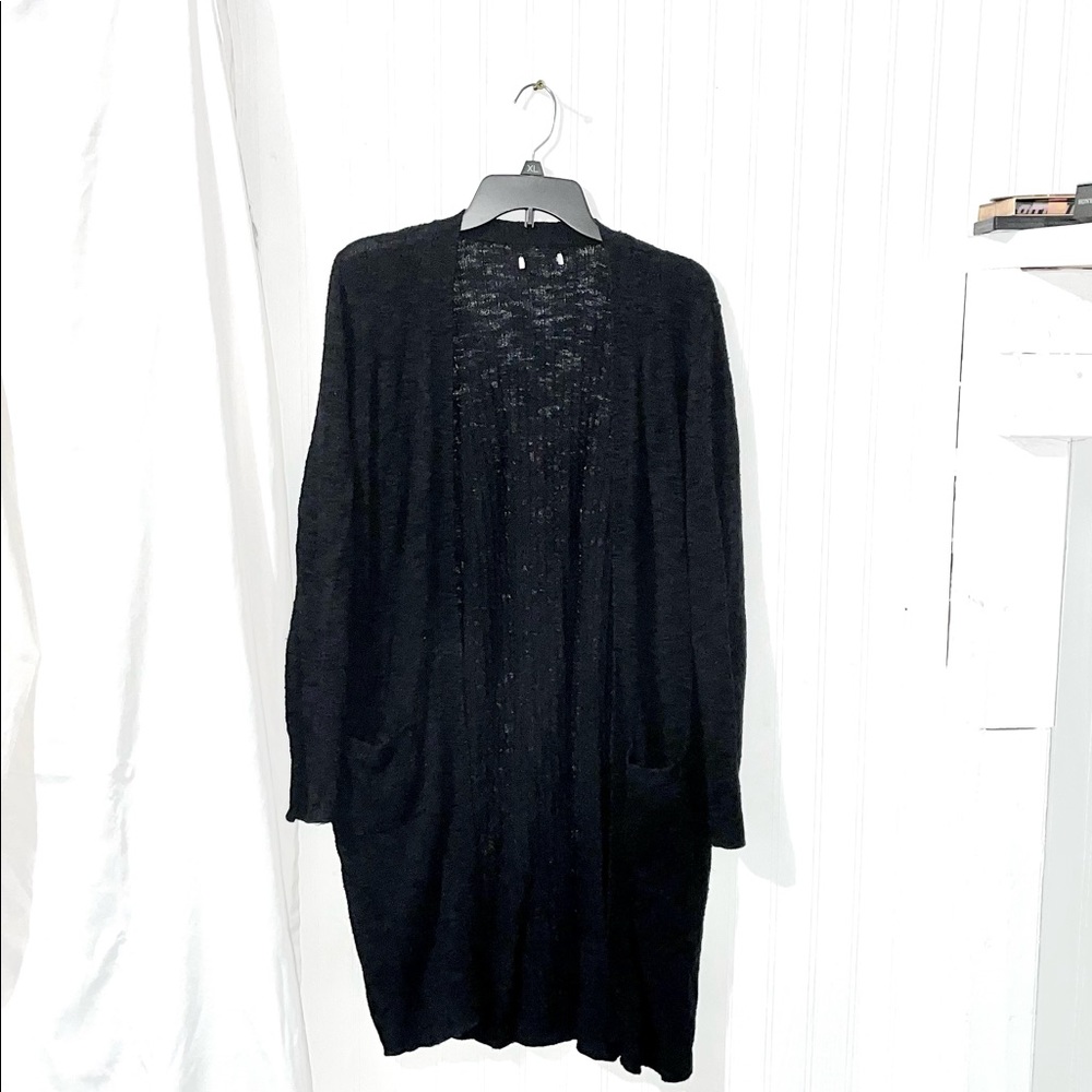 Long black cardigan